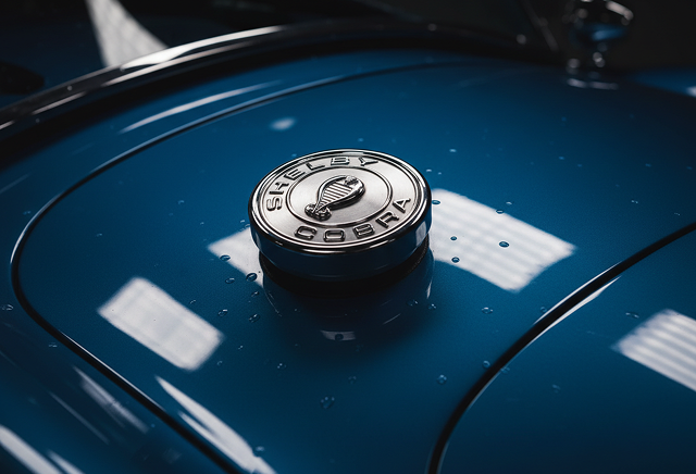 The Shelby Cobra fuel cap standing proud of the rear deck