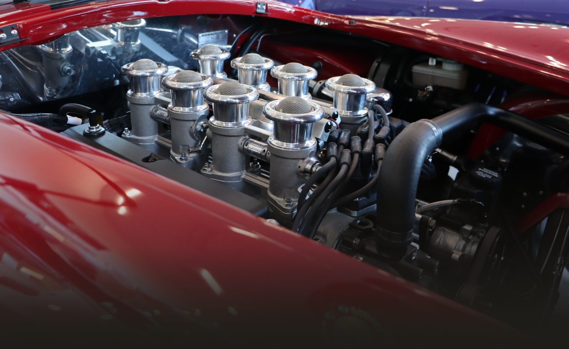 An engine bay, stand-in photography.