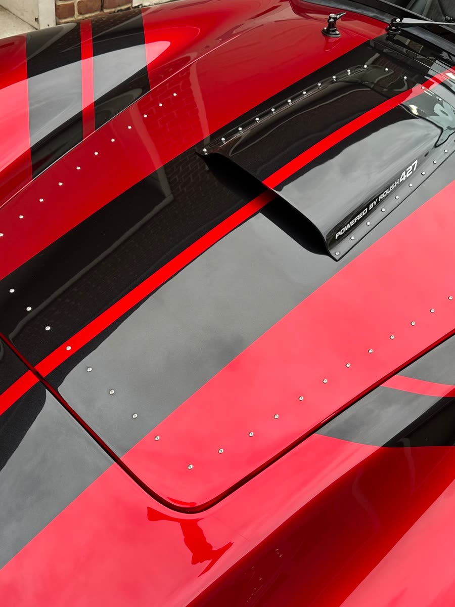 Stripes running over the bonnet, from above